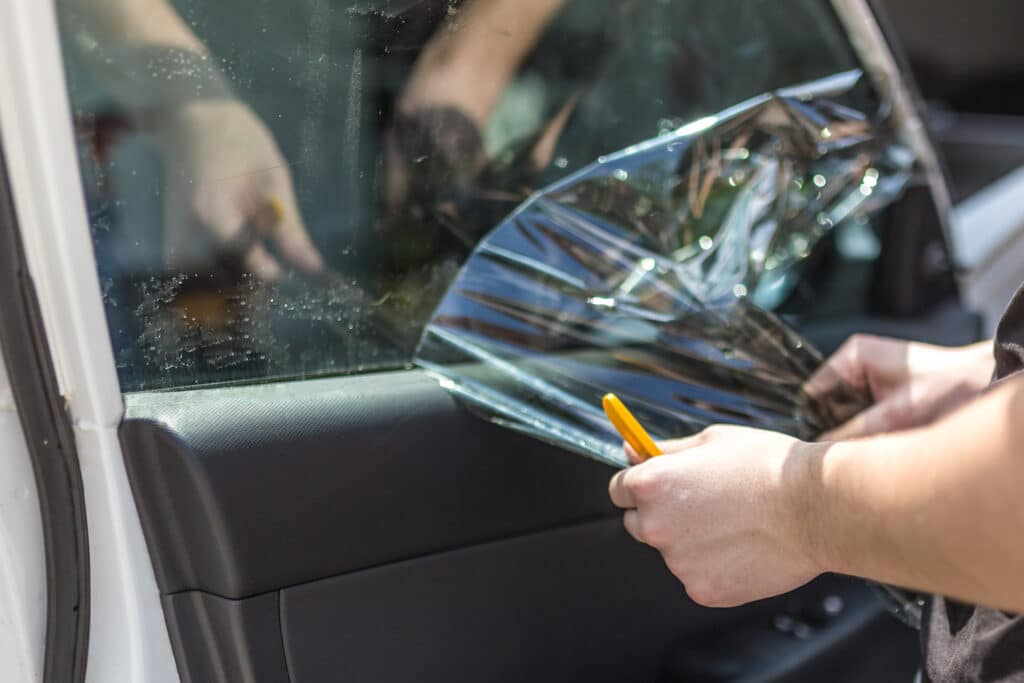 Glue residue left after removing window tinting