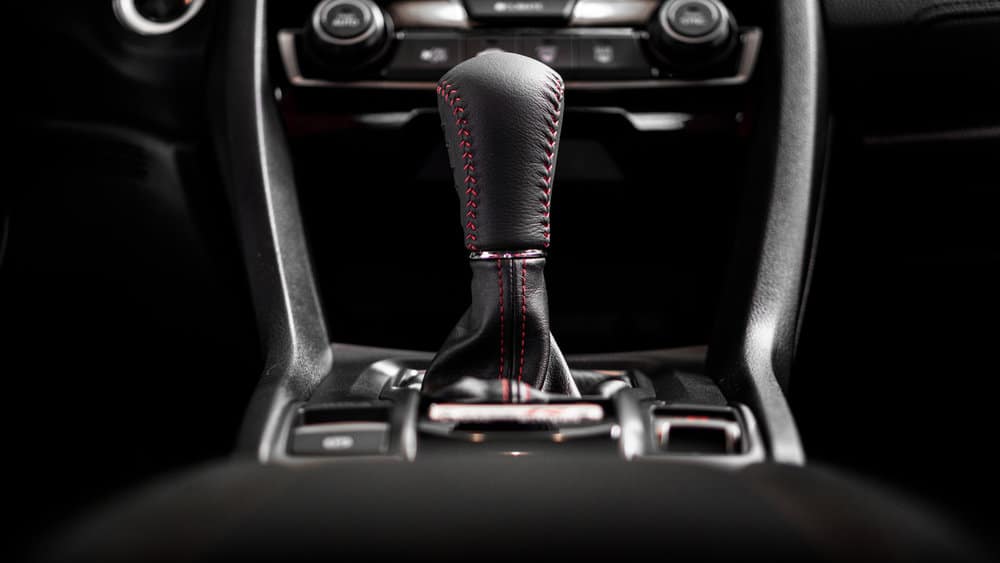 Leather wrapped Honda Civic shift knob