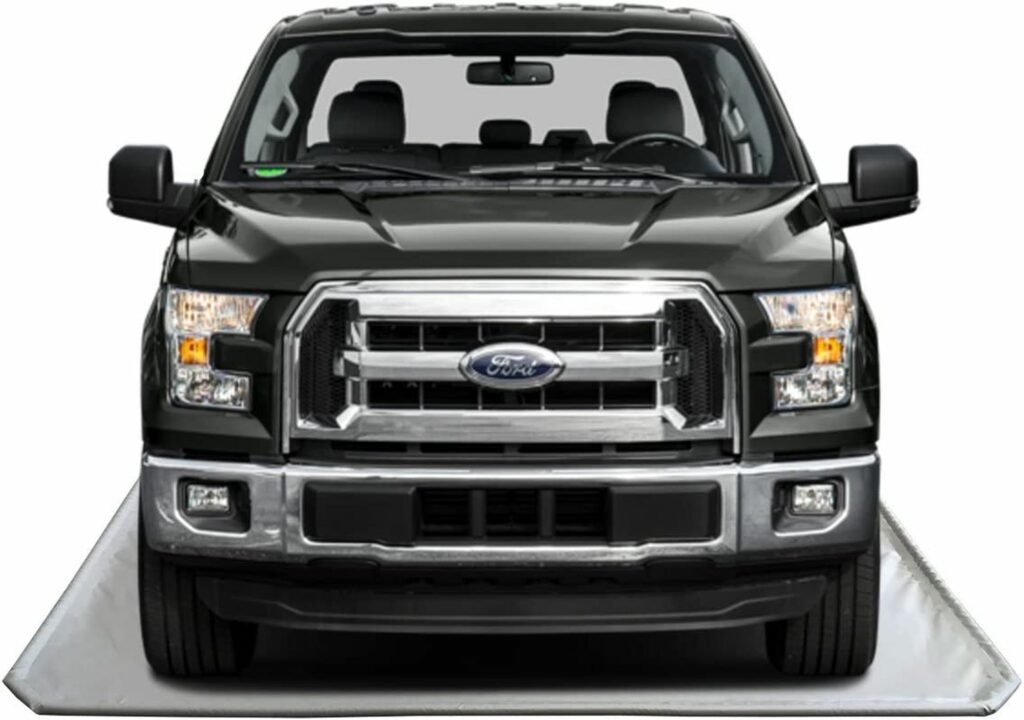 Car Parked on Floor Defender Containment Mat