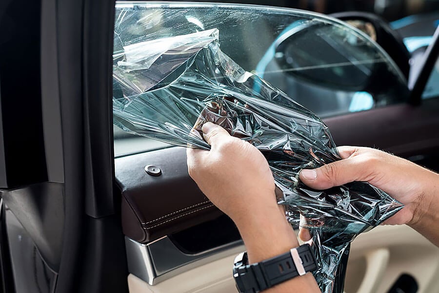 Window tint installation in Kentucky.