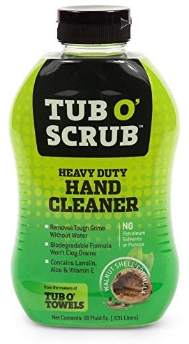 Grip Clean Ultra Heavy Duty Hand Cleaner for Auto Mechanics Dirt-Infused Walnut Hand Scrub - Exfoliating Waterless Hand CLEANER. Lemon Scented