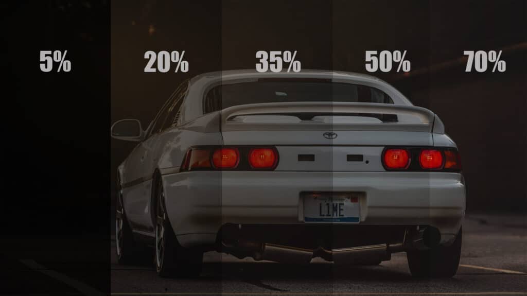 Window tint VLT levels explained in Maine.