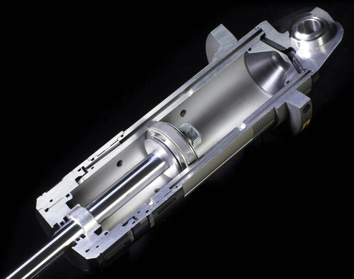 Internal bypass shocks cut-section 3D render