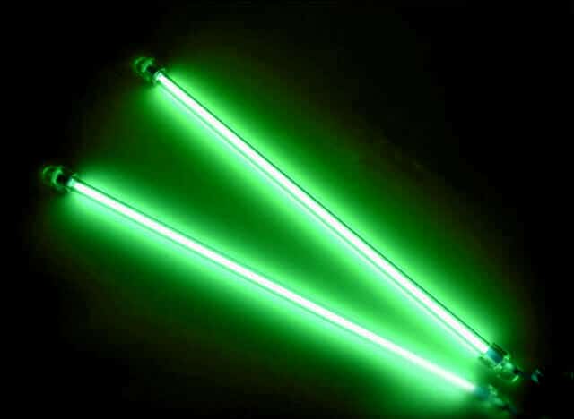 Green underglow neon tubes