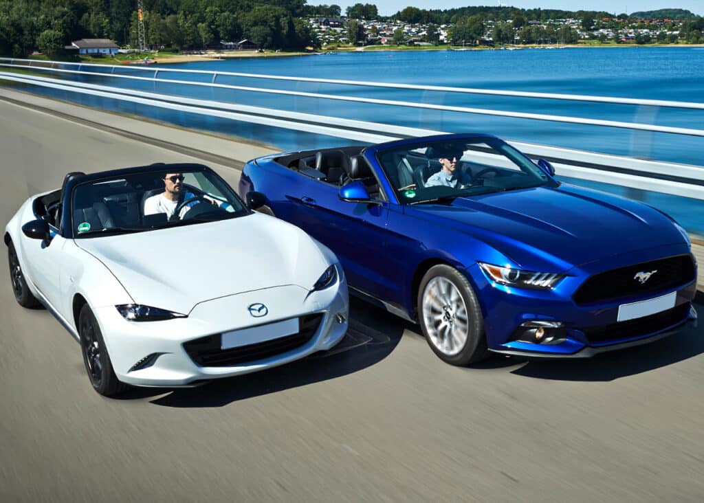 Mustang and MX-5 head to head