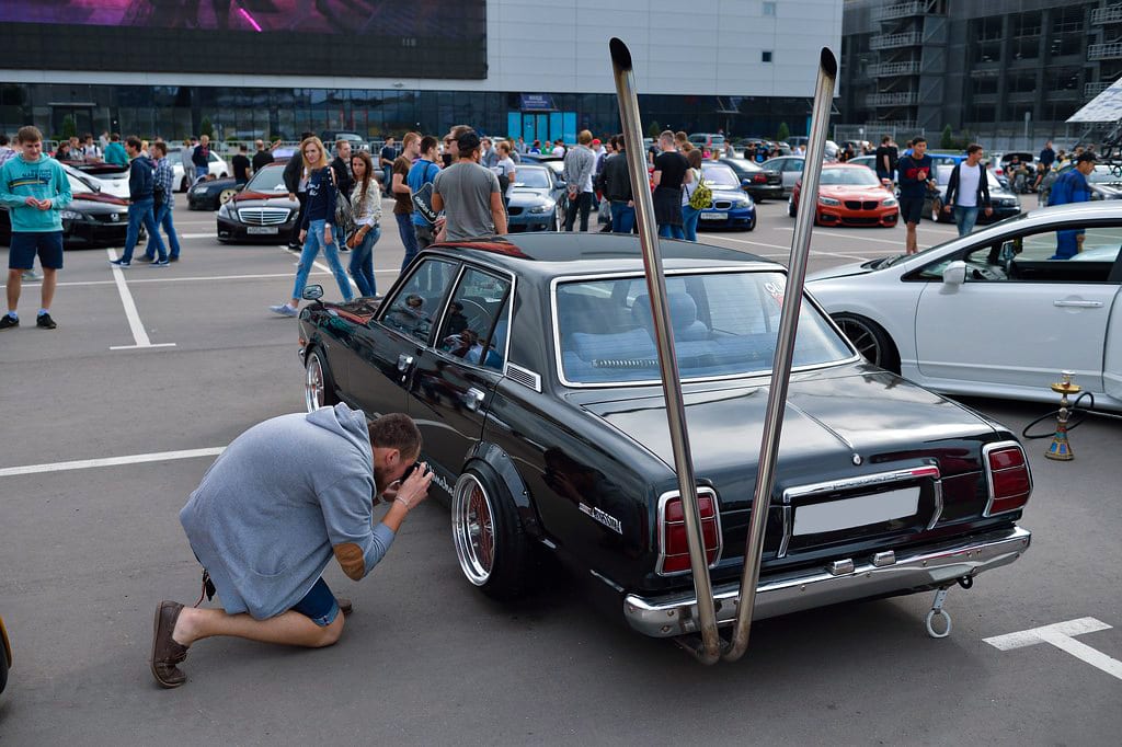 R32 skyline with takeyari exhaust and tsurikawa ring