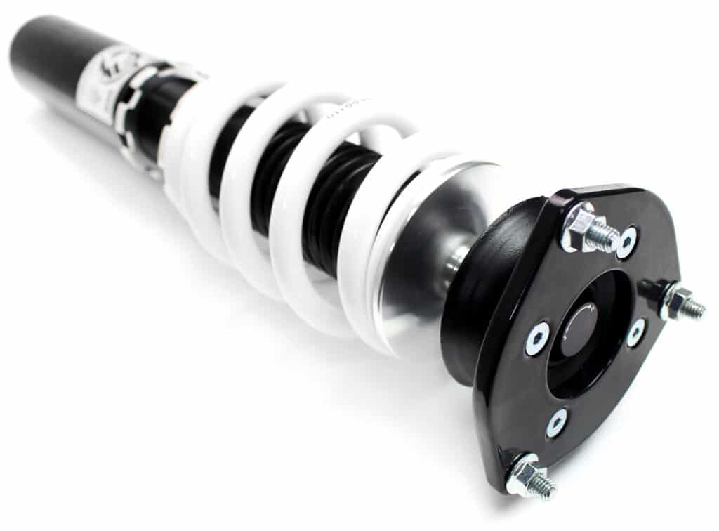 Coilover with white spring and a top-hat