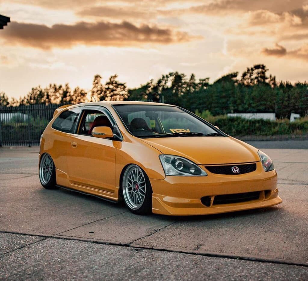 Yellow 7th-gen Civic modified