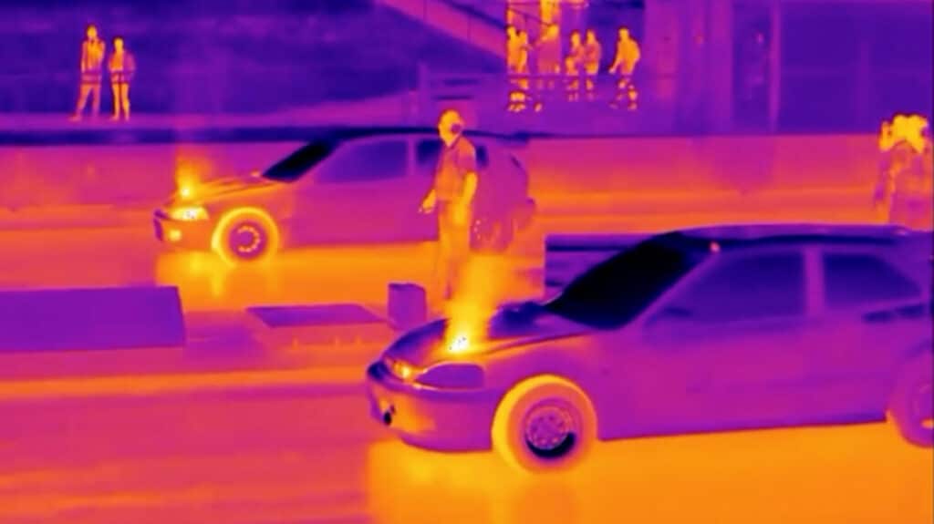 Thermal imaging of drag cars