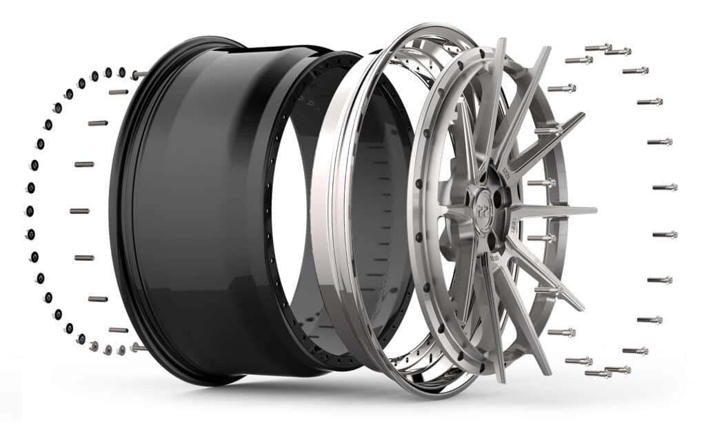 3-piece wheel exploded view