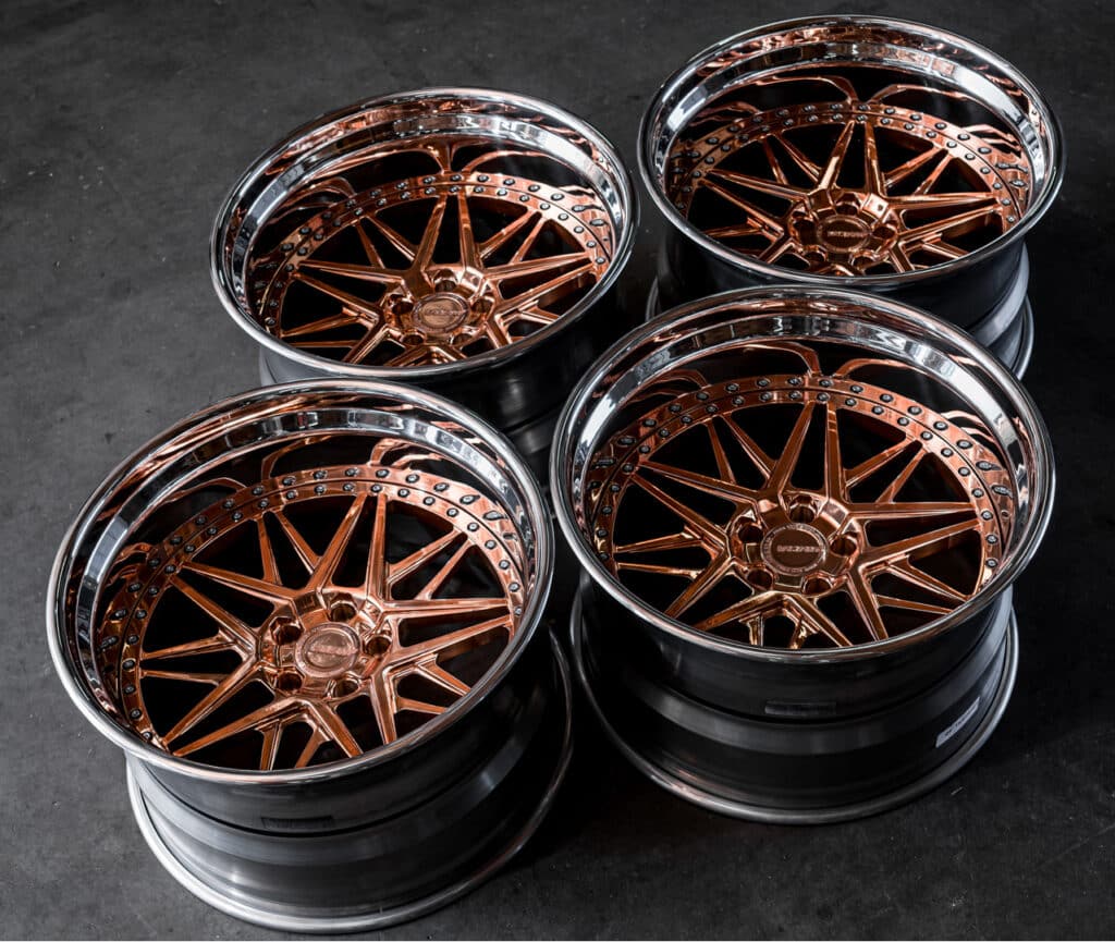 Silver and rose-gold rims