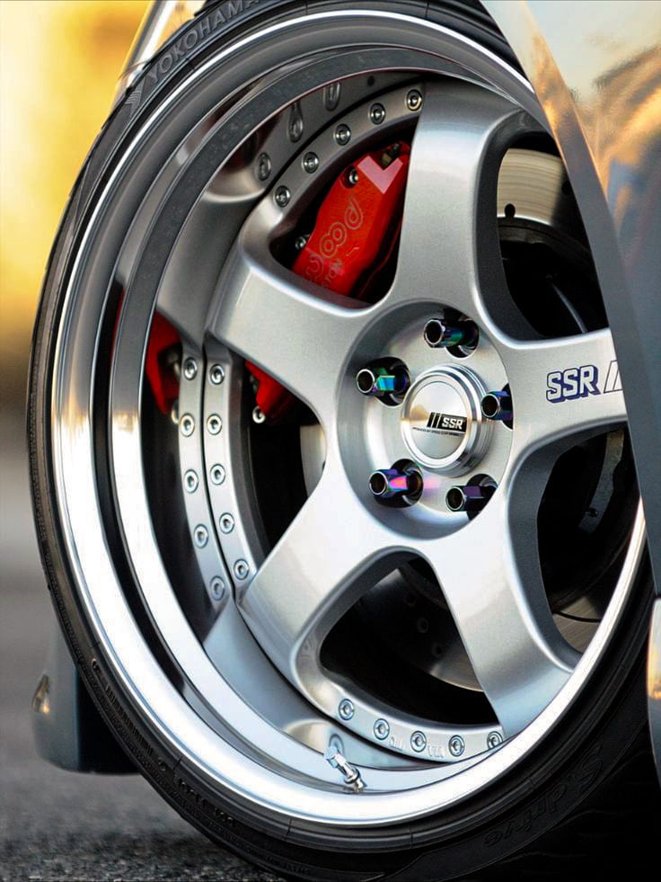 SSR rims with oil-slick studs