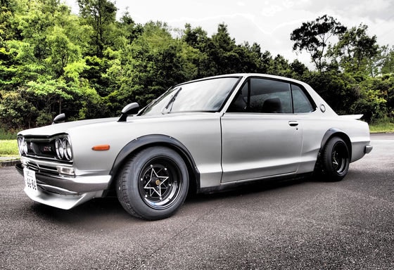 Takechi Project Racing rims on a Hakosuka GT-R
