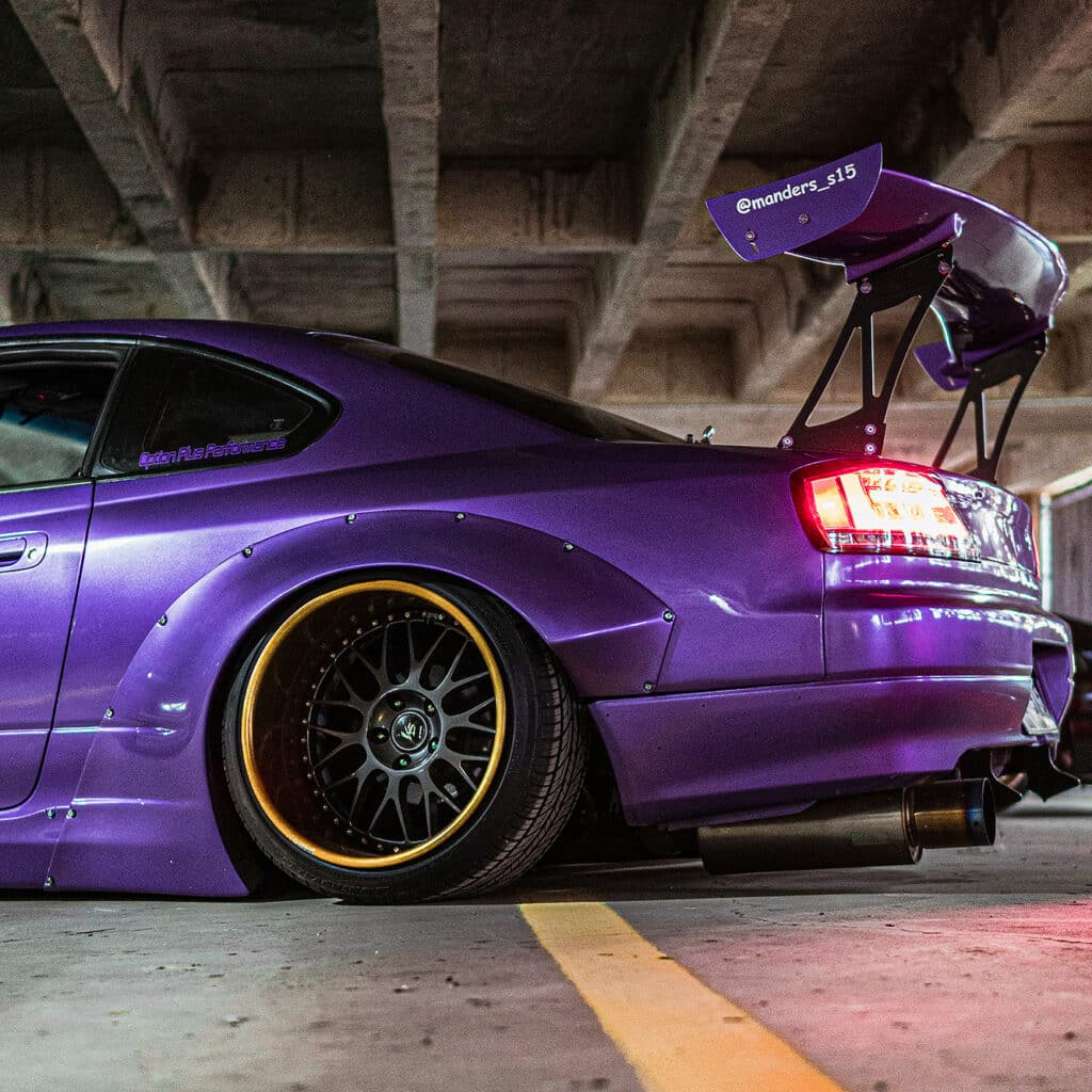 VS-XX rims on a widebody stance car