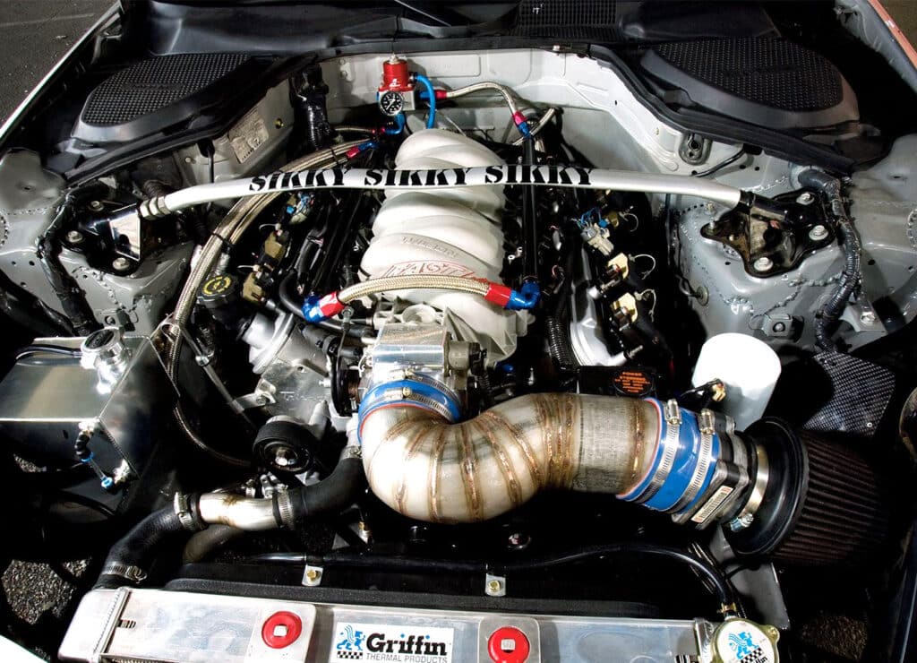 GM LS1 engine installed in a 350z